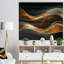 Corwin 3D Gold Waves en noir - impression abstraite-35124178-35124171