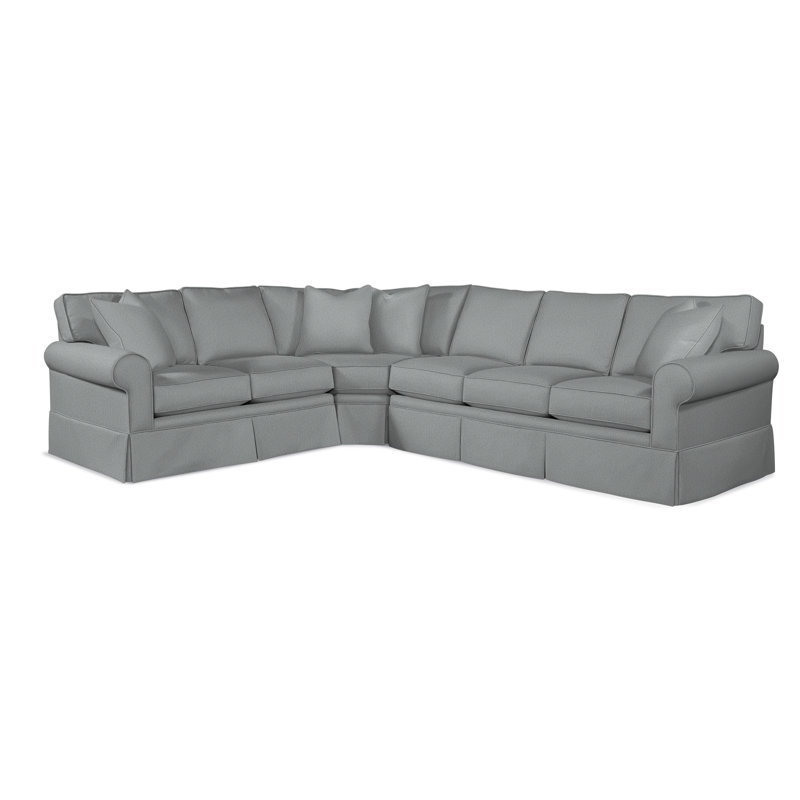 Benton Upholstered Sectional, Left Hand Facing, Light Blue Performance Fabric; 0851-55