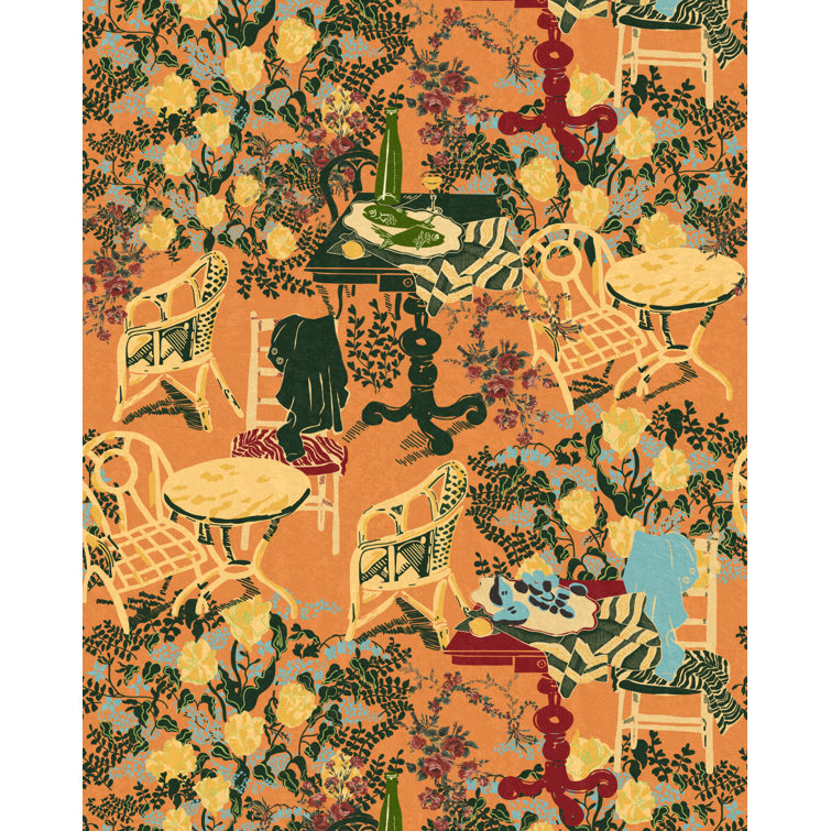 LA BRASSERIA Salmon Wallpaper Sample