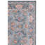 Tapis oriental en polyester tissé à la machine en bleu / noir-70813062