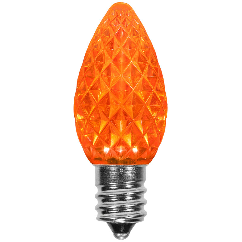 OptiCore LED Shatterproof C7 Christmas Light Replacement Bulbs, Orange