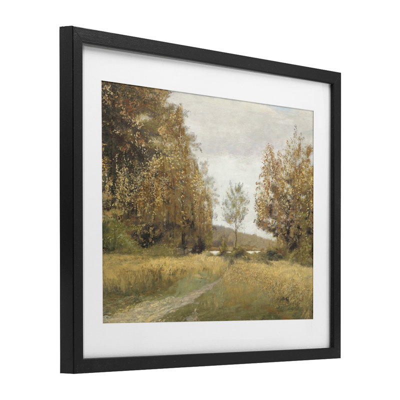 «Path Through Autumn Trees», reproduction sous verre encadrée, conception par Amber Sterling, H 13 po x l 16 po