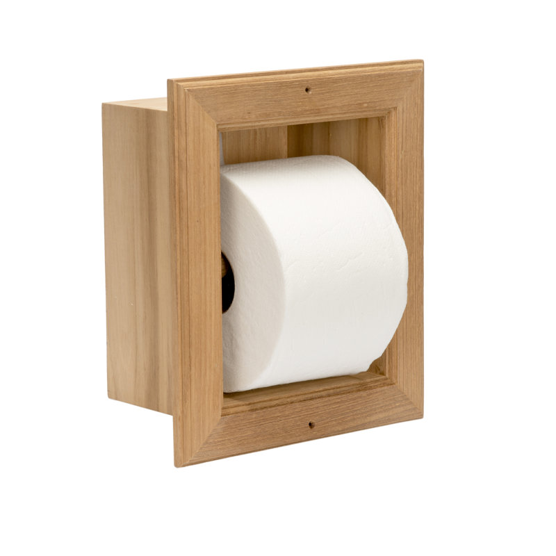 Teak Recessed Toilet Paper Holder