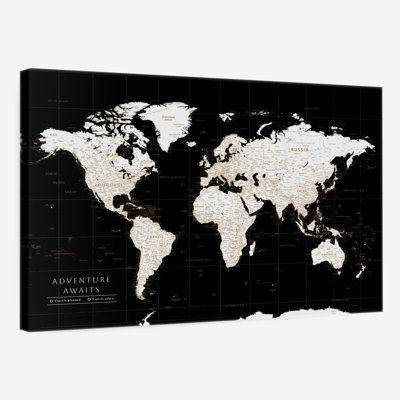 Personalized Adventure Awaits I Push Pin World Map