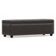 Banc/repose-pieds avec rangement rectangulaire de style transitionnel de 122 cm de largeur recouvert de cuir végan avec rangement intégré et garniture cloutée Kingsley-297978045