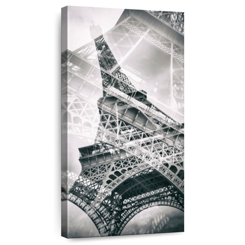 Tour Eiffel double exposition, H 24 po x l 12 po