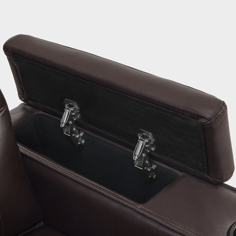 Fauteuil inclinable électrique avec appui-tête réglable, canapé inclinable avec rangement pour accoudoirs, Brun