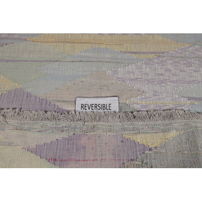 Tapis turc moderne en laine à motif géométrique 10 x 13