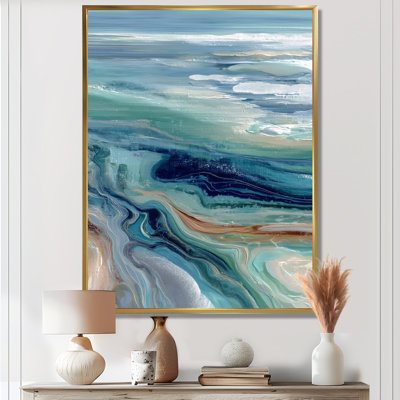 «Green River», art mural vert, impression sur toile