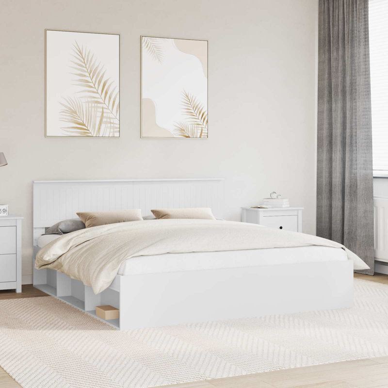 Solid Wood Bed, Super King (6'), White
