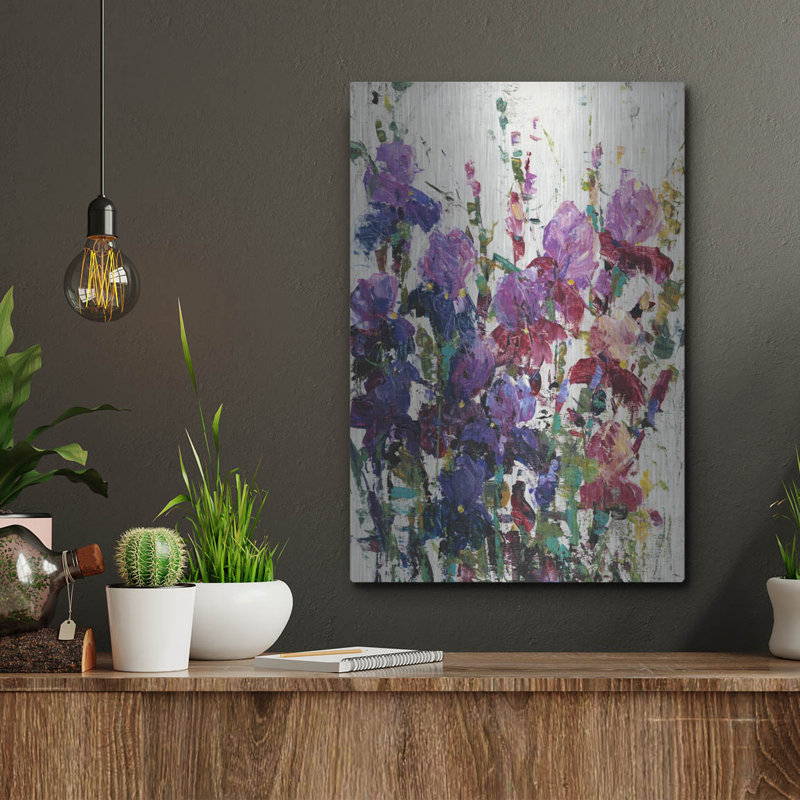 Luxe métal Art «Iris Blooming II» par Tim O'Toole, «Luxe métal Art Iris Blooming II» par Tim O'Toole, art mural en métal, 12 po x 16 po par Tim O'Toole