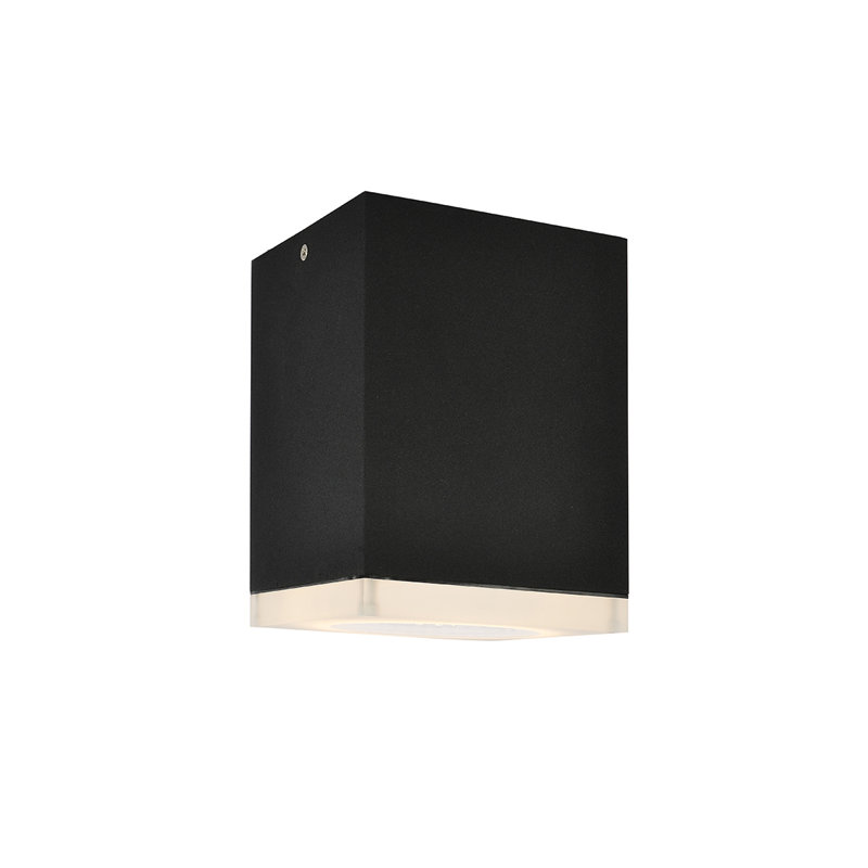 Aluminium LED Wall Light, Black, 7"H x 5"W x 5"D