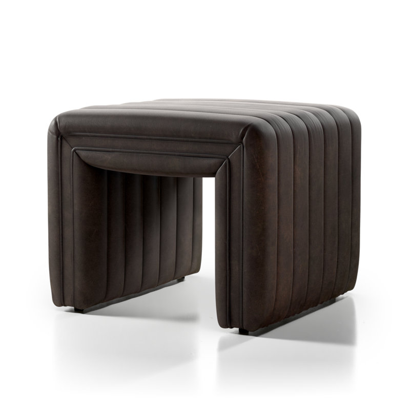 Augustine Ottoman, Deacon Wolf Genuine Leather
