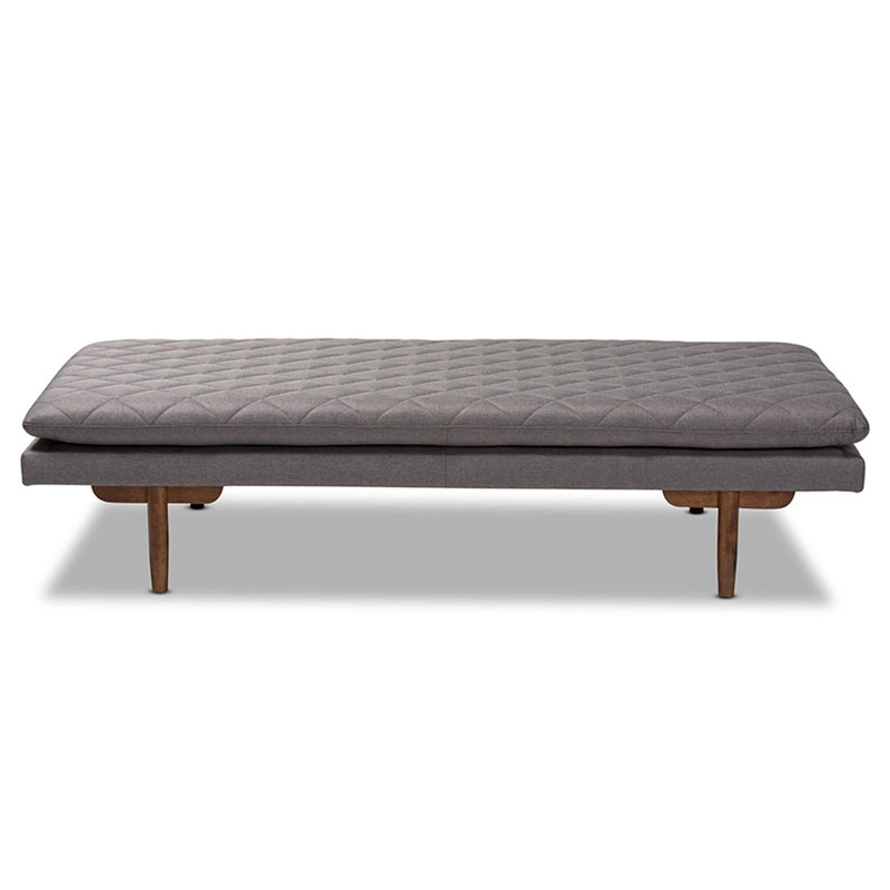 Serna Upholstered Daybed, Gray/Walnut
