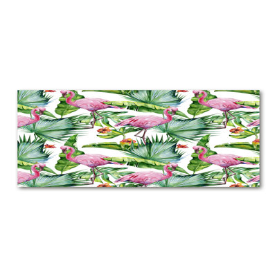 Flamingos Plants - Wrapped Canvas Print