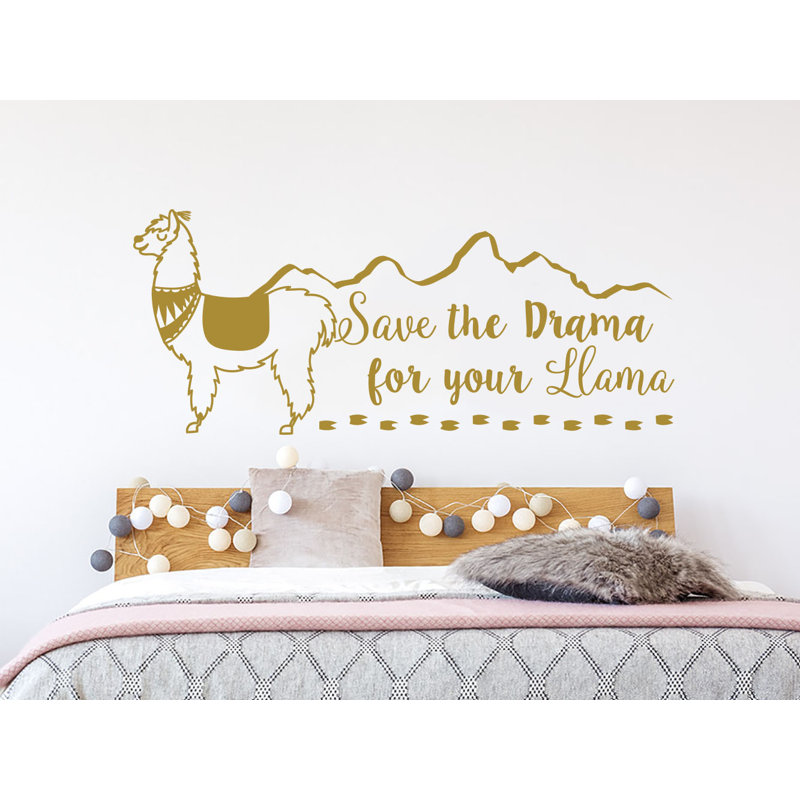 «Save the Drama for your Llama», adhésif décoratif, Or