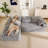 No Assembly Required Plush Corduroy Sofa, 2-Piece Sleeper Sofa with L-Shape Chaise-96825092-96229884