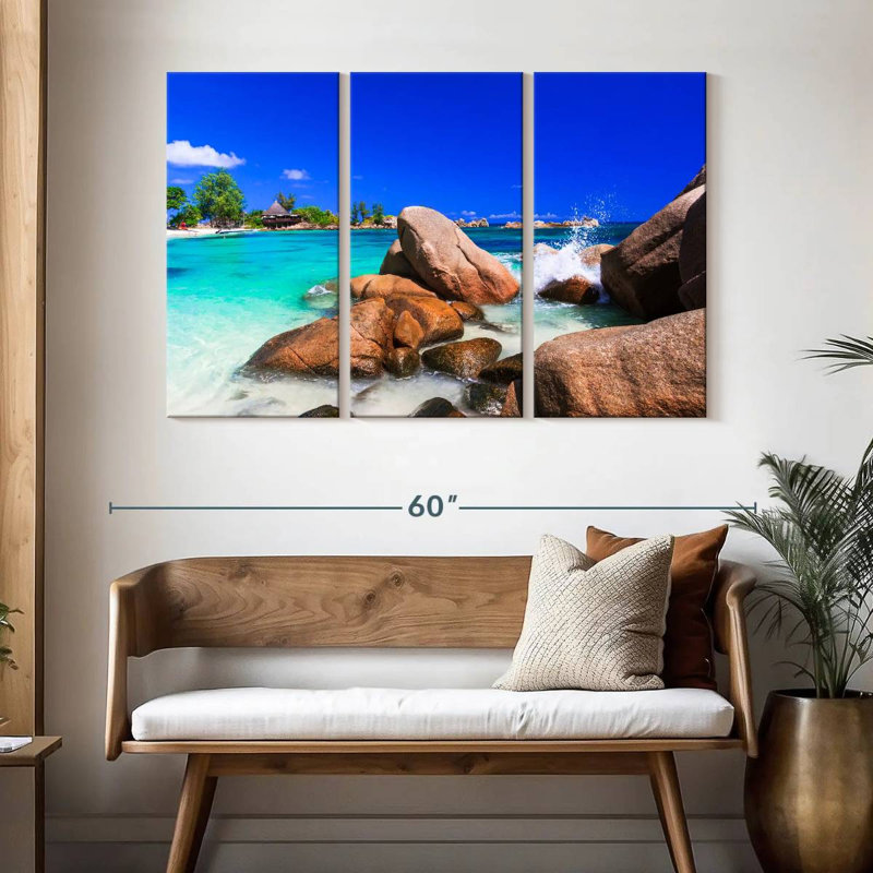 Gillard Seychelles, île tropicale, H 32 po x l 50 po