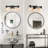 22'' 3-Light Matte Black Bathroom Vanity Light with Glass Shade-814337470-866321956