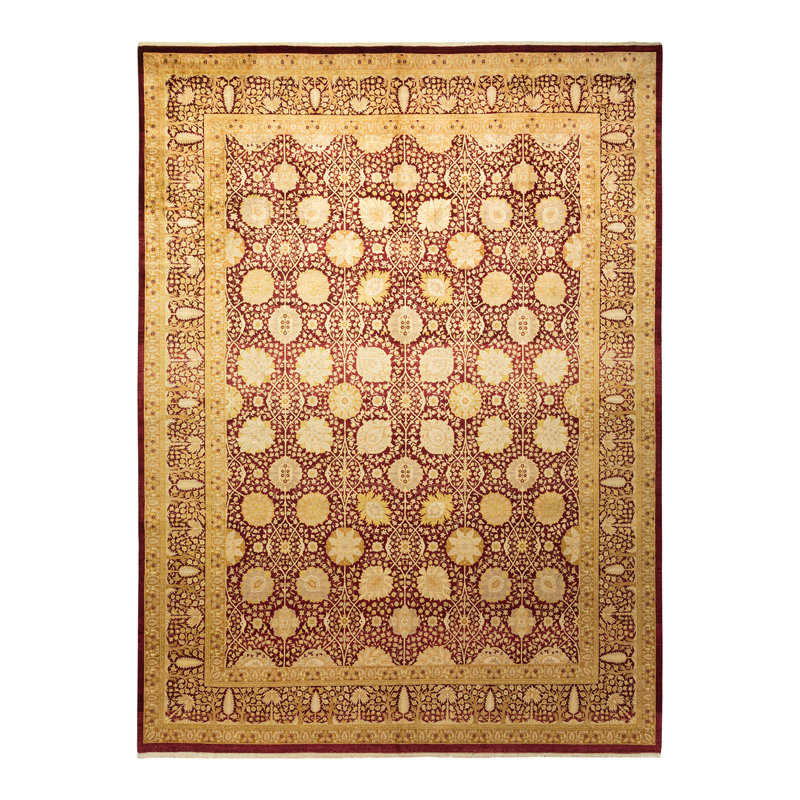 Tapis unique en laine noué à la main 9 pi 3 po x 12 pi 6 po nouvel âge Shenia