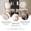 Tabourets de bar rembourrés de style rétro avec dossier rond, chaises en bois clair à hauteur de comptoir pour cuisine et maison de campagne (beige) (ensemble de 2)