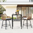 Ensemble de 3 barres de patio pivotantes avec coussins, conception en rotin torsadé tissé à la main