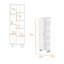 Armoire à linge FM, avec 1 porte et 9 tablettes, blanc