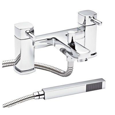 2 Handle Deck Bath Shower Mixer Bath Filler with Diverter