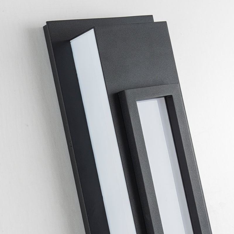 Applique murale extérieure linéaire à DEL dimmable en aluminium noir mat