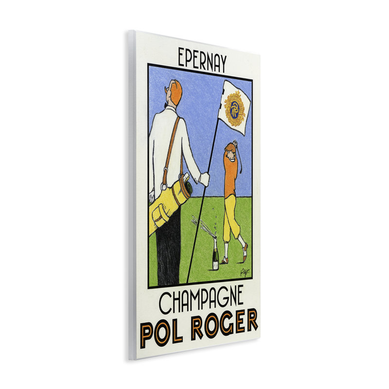 «Vintage Golfers Champagne Ad Wall Art» par Jean-Pierre Got, H 15 po x l 10 po