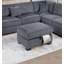 Ensemble de 3 coussins de canapé rembourrés et rembourrés en tissu velours côtelé gris foncé