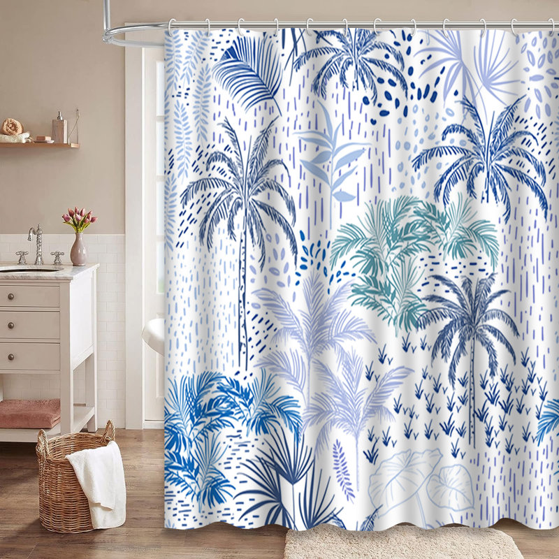 Rideau de douche avec 12 crochets, L 72 po x l 84 po