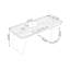 Bureau rectangulaire à 3 tiroirs en bois manufacturé brun noyer + cristal crème-690305338-690305336