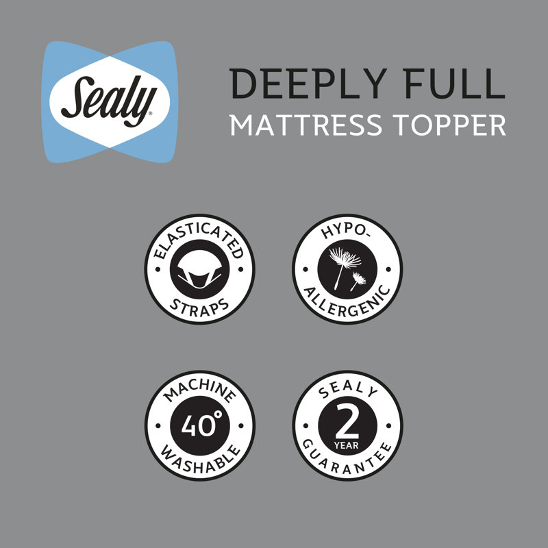 Sealy Deeply Full Luxury Mattress Topper, Super King (6')