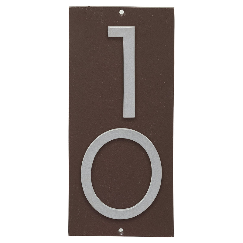 Plaque d’adresse murale sur 1 ligne flottante, Bronze romain, Argent, Oui