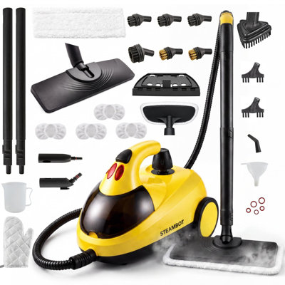Nettoyeur à vapeur avec 28-en-1 puissant, nettoyage en profondeur pour la maison, le sol, la voiture, les carreaux, le coulis, le four, le bosquet, la cuisinière, les murs et les fenêtres dans la cuisine, le salon, la salle de bain, le nettoyage à la vapeur à haute température