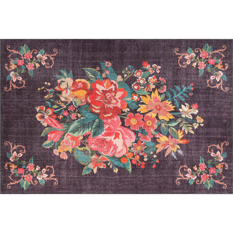 Premium Machine Washable Carpet, 4.6 x 6.2 Feet, 100% Polyester, 1850 g/m² | Pile Height: 0.2 Inches | Eco-Friendly Recycled Poly Cotton Underside | Perfect for Living Room, Bedroom, and High-Traffic Areas