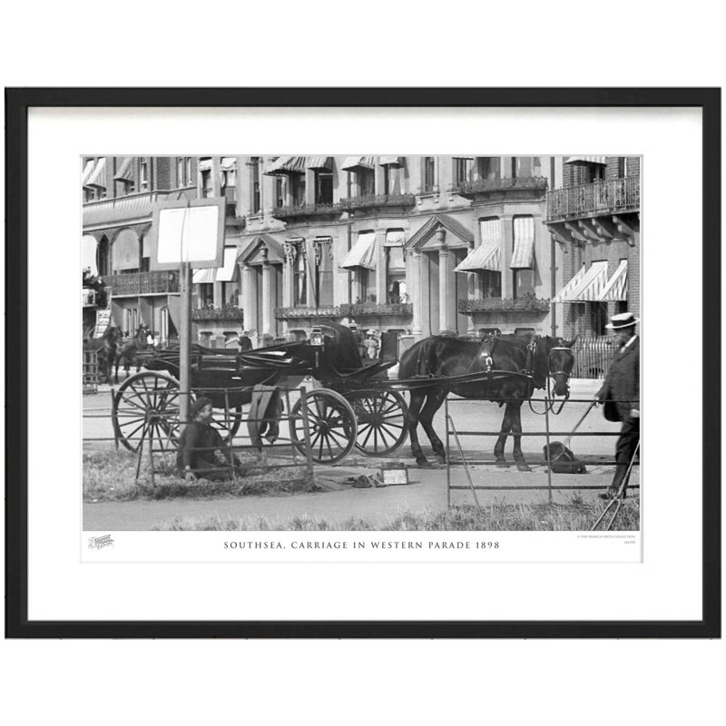 Southsea, Carriage In Western Parade 1898 by Francis Frith - Single Picture Frame Print, 60cm H x 80cm W x 2.3cm D