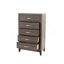 Bedroom Furniture Rustic Grey Oak Simple 1Pc Tall Chest 5-Drawers Storage Solidwood Chest