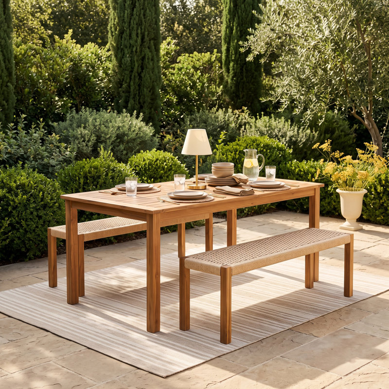 Mambo Rectangular 6 - Person 66.9" Long Dining Set, Brown