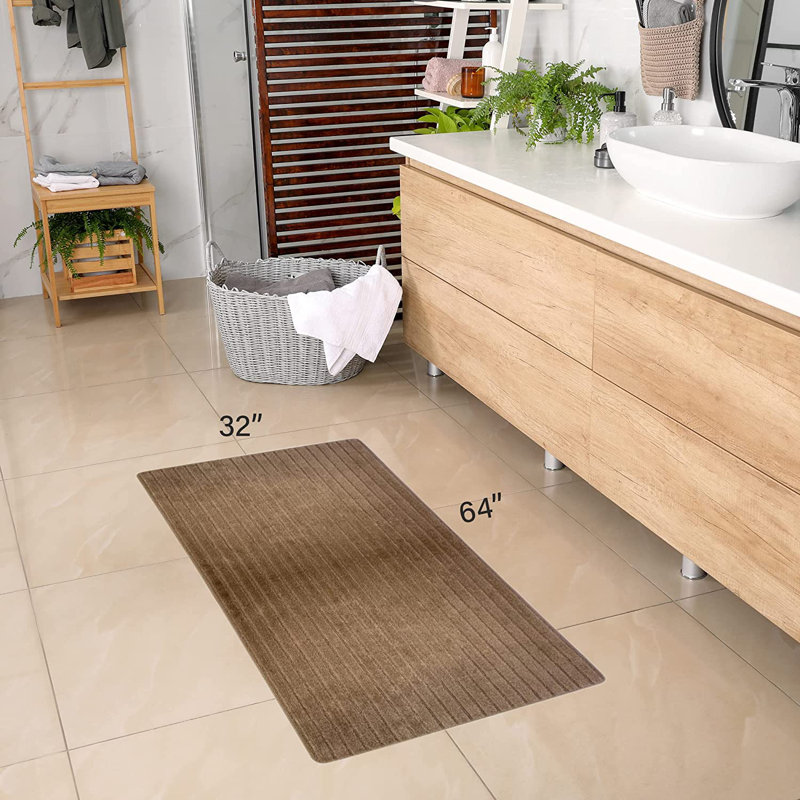 Non-Slip Bath Mat, Taupe, 32" x 64"