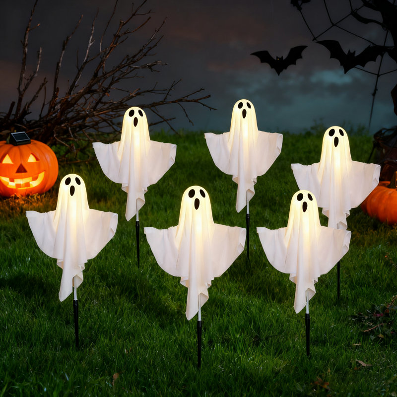 Halloween Ghost Outdoor Solar Lights(6-pack) For Garden Led Landscape Lighting