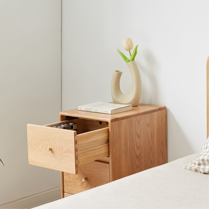 Armoire de rangement en chêne massif pour table de chevet