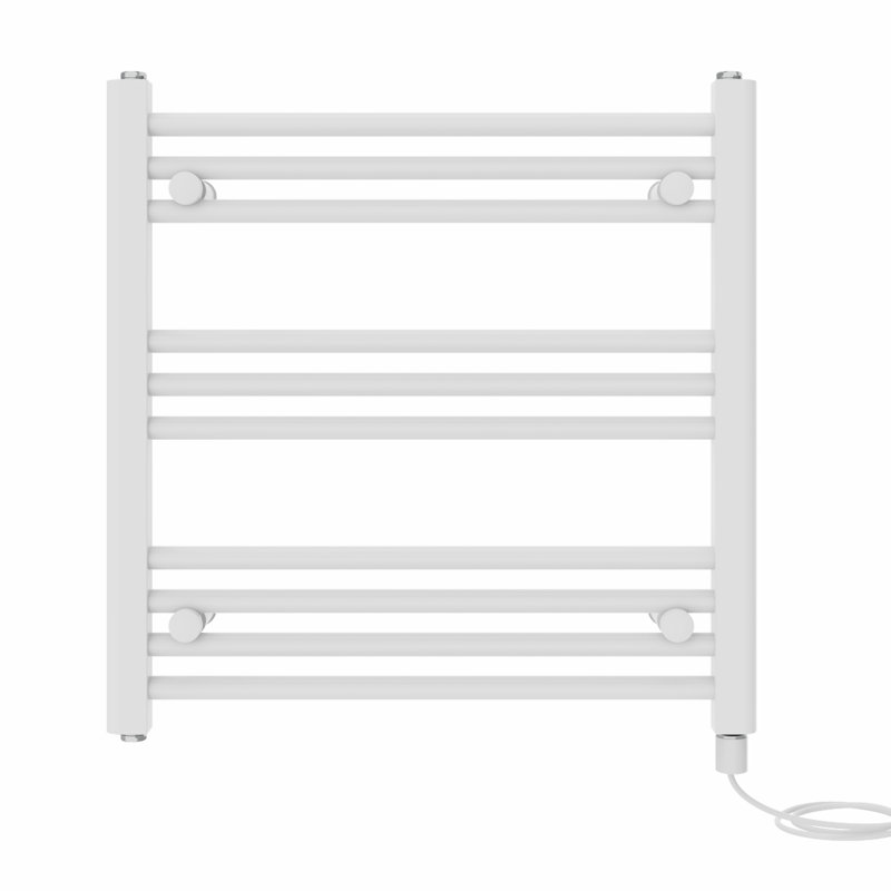 Straight Towel Rail Heated Towel Rails, White, 60cm H x 60cm W x 3cm D