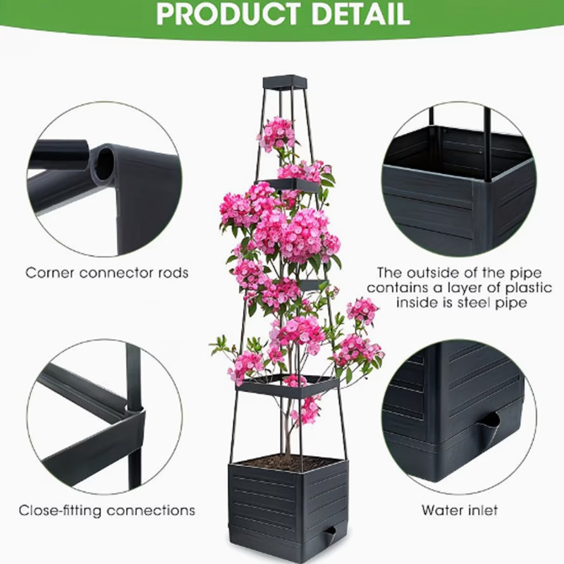 Self-Watering Planter with Trellis (Set of 2)