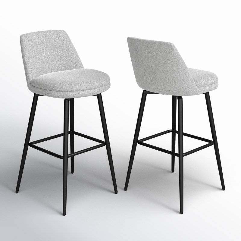 Betzalel Swivel Stool, White (Multi-colored), Bar Stool (30" Seat Height)