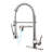  LED Commercial 2 Spouts  Kitchen Faucet with Pull Down Sprayer-89110820