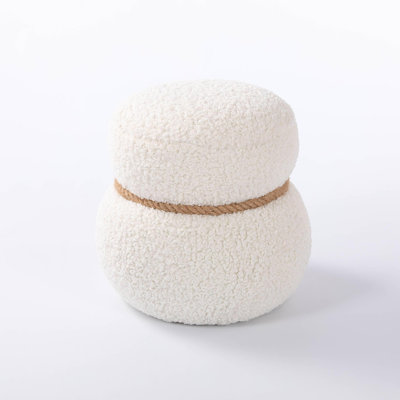 White Snowman Stool, Greig Plush Cushion, Playful And Cute, Suitable For Any Spacehite