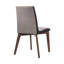 2 chaises de salle à manger rembourrées en tissu gris, structure en noyer, style Mid-Century moderne pour rehausser la pièce de 2 chaises avec siège, finition, pour l'installation