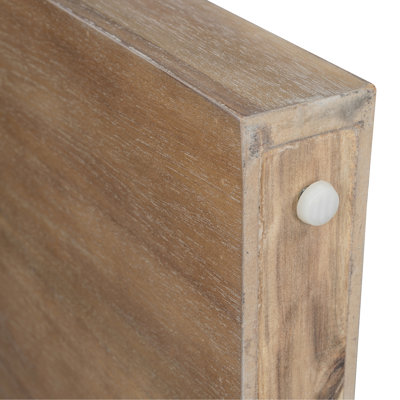 Rustic Console Table with Fluted Drawer Front, Entryway Table with Curved Corners & Thick Legs, Sturdy Sofa Table for Hallway & Living Room (Natural)
